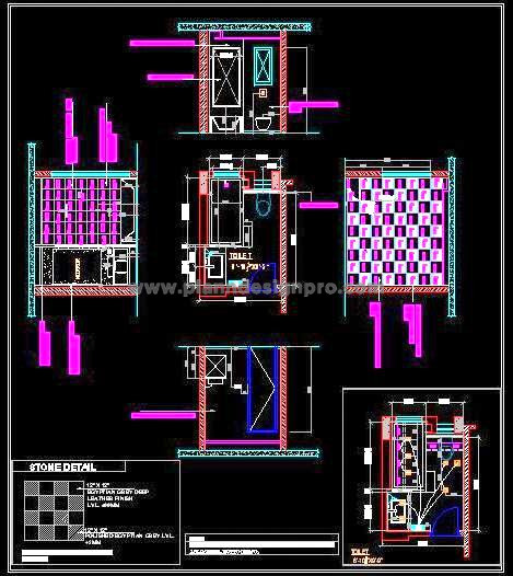 Bathroom CAD Design- Layout, Bathtub and Fixtures Detail